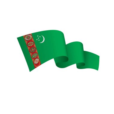 Türkmenistan bayrağı, vektör çizim