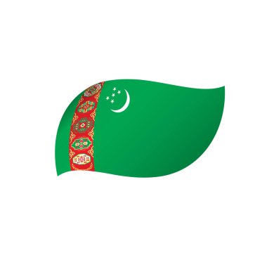 Türkmenistan bayrağı, vektör çizim