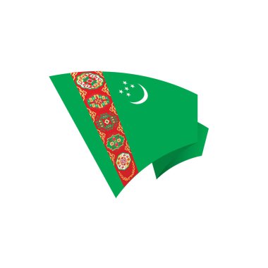Türkmenistan bayrağı, vektör çizim