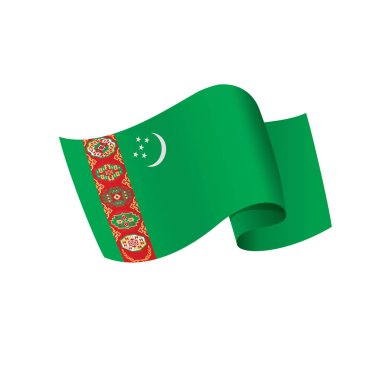 Türkmenistan bayrağı, vektör çizim