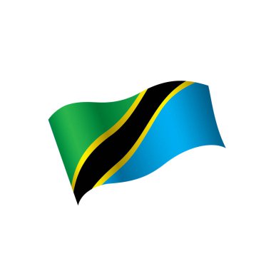 Tanzanya bayrak, vektör çizim