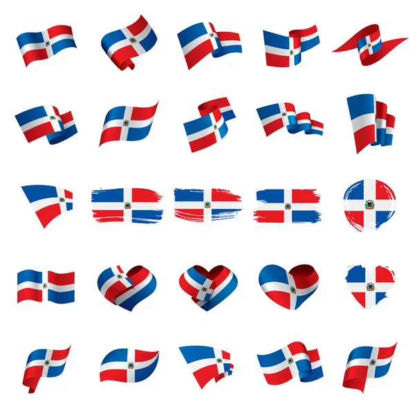 Bandera Dominicana, ilustración vectorial — Vector de stock