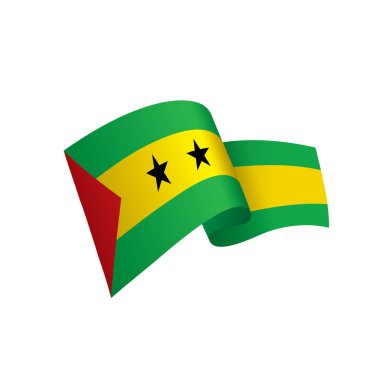 Sao Tome ve Principe bayrak, vektör çizim
