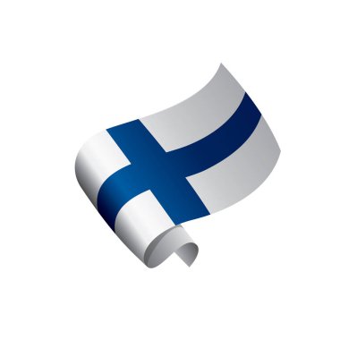 Finlandiya bayrağı, vektör illüstrasyonu