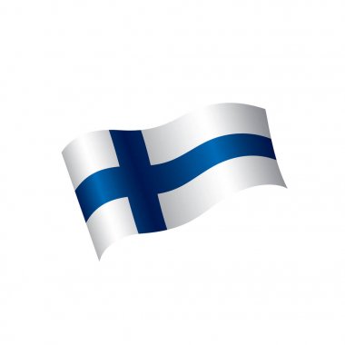 Finlandiya bayrağı, vektör illüstrasyonu
