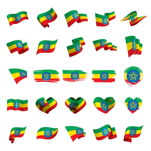 エチオピアの国旗、ベクトル イラスト — ストックベクタ
