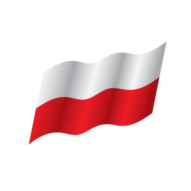 Polonya bayrağı, vektör illüstrasyonu