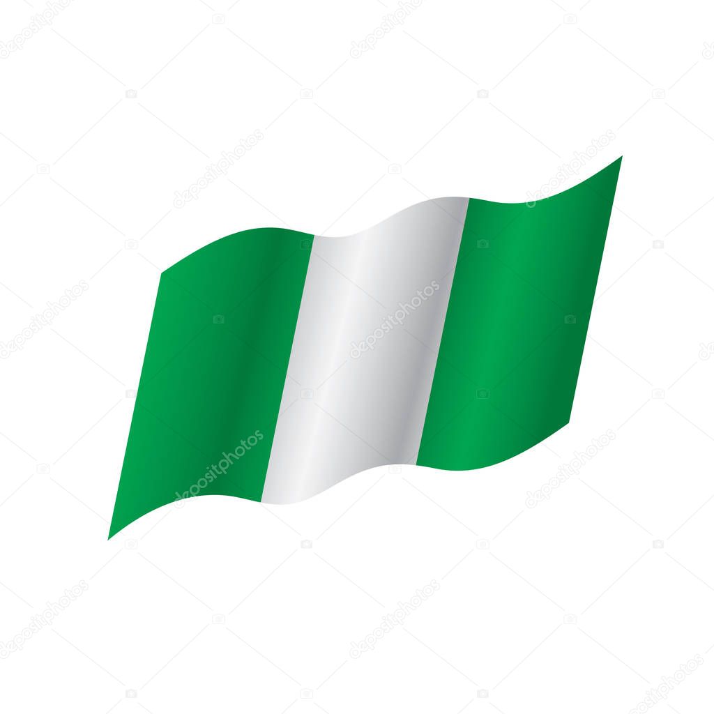 Nigeria flag, vector illustration