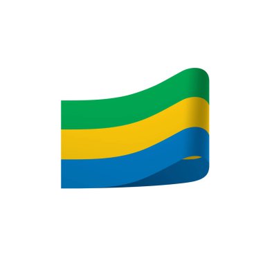 Gabon bayrak, vektör çizim