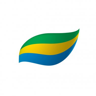 Gabon bayrak, vektör çizim