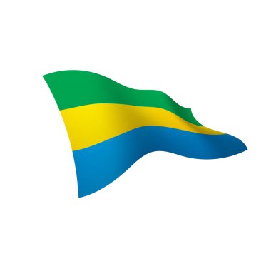 Gabon bayrak, vektör çizim