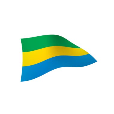 Gabon bayrak, vektör çizim