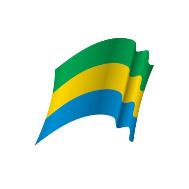 Gabon bayrak, vektör çizim