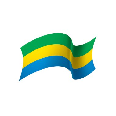 Gabon bayrak, vektör çizim