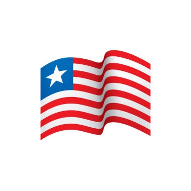 Liberya bayrağı, vektör çizim