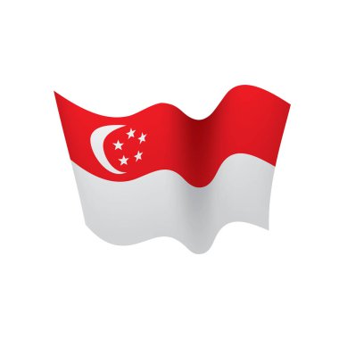 Singapur bayrağı, vektör çizim