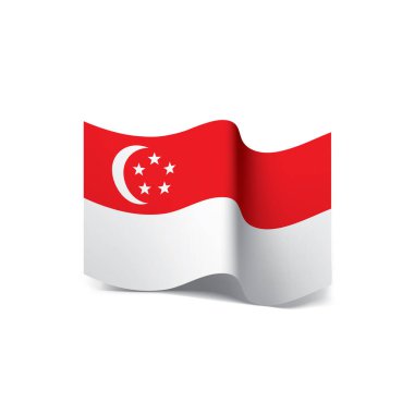 Singapur bayrağı, vektör çizim