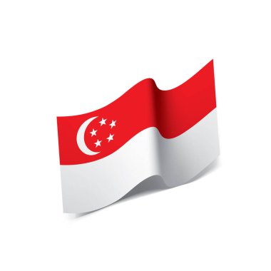 Singapur bayrağı, vektör çizim