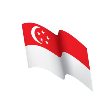 Singapur bayrağı, vektör çizim