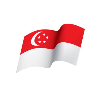 Singapur bayrağı, vektör çizim