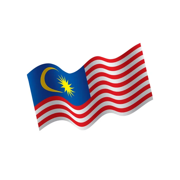 Malajsie vlajka, vektorové ilustrace — Stockový vektor