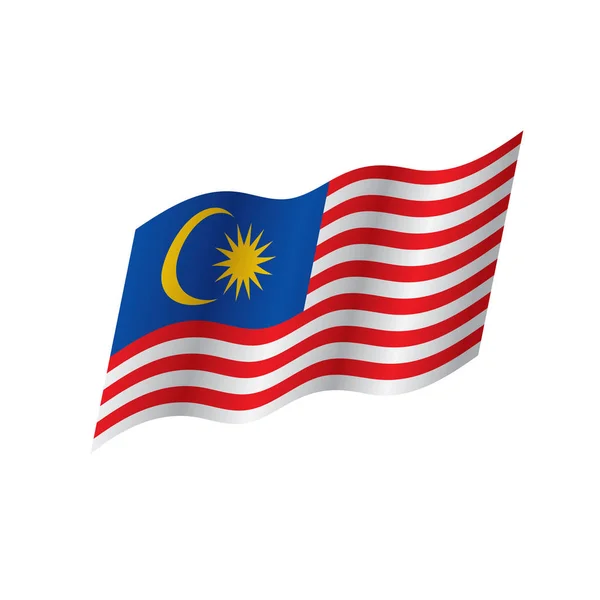 Malaysia flagga, vektorillustration — Stock vektor