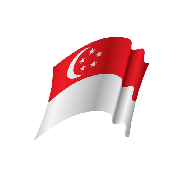 Bandera de Singapur, ilustración vectorial — Vector de stock