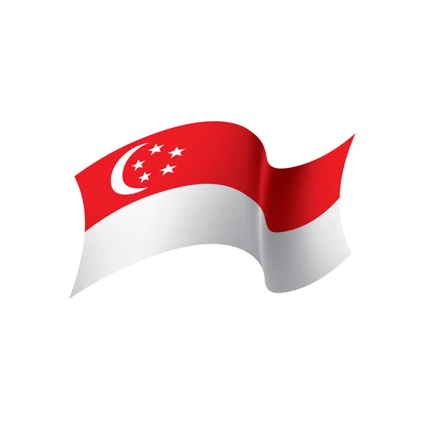 Bandiera Singapore, illustrazione vettoriale — Vettoriale Stock