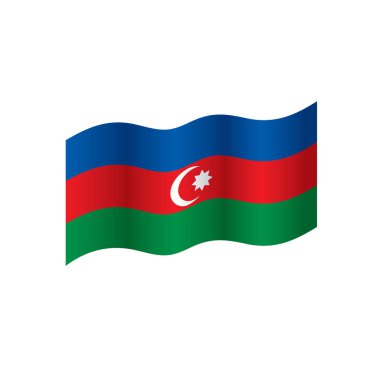 Azerbaycan bayrağı, vektör illüstrasyonu