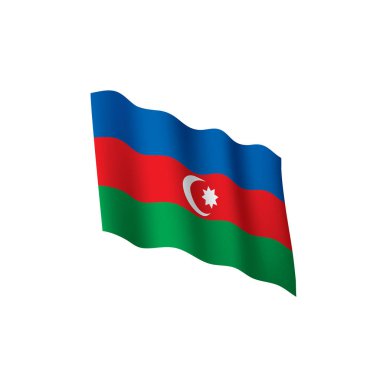 Azerbaycan bayrağı, vektör illüstrasyonu