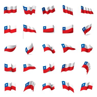 Şili bayrağı, vektör illüstrasyonu