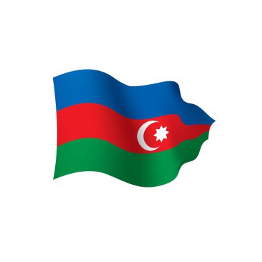 Azerbaycan bayrağı, vektör illüstrasyonu