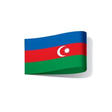 Azerbaycan bayrağı, vektör illüstrasyonu