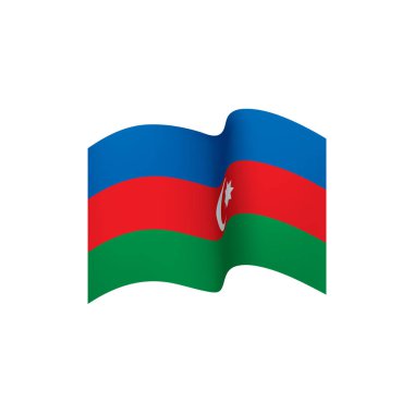 Azerbaycan bayrağı, vektör illüstrasyonu