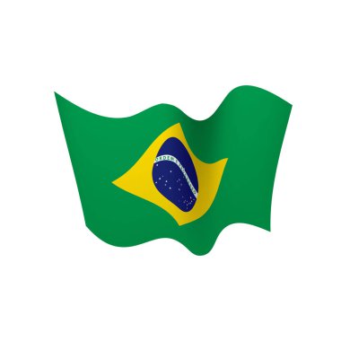 Brezilya bayrağı, vektör illüstrasyonu