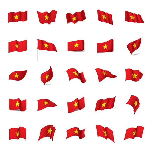 Drapeau du Vietnam, illustration vectorielle — Image vectorielle