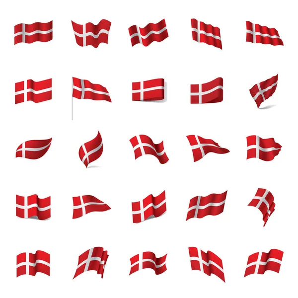Dinamarca bandera, ilustración vectorial — Vector de stock