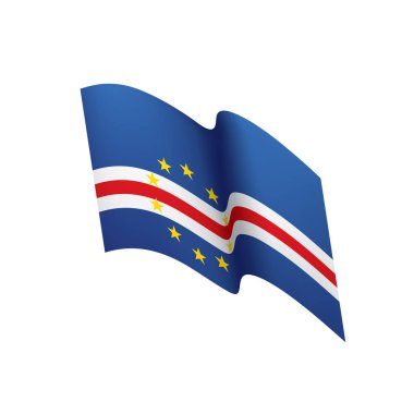 Cape Verde bayrak, vektör çizim