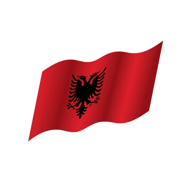 De vlag van Albanië, vectorillustratie — Stockvector