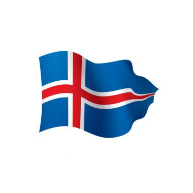 İzlanda bayrağı, vektör çizim