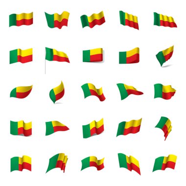 Benin bayrağı, vektör çizim