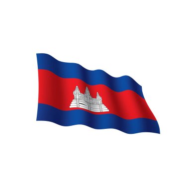 Kamboçya bayrağı, vektör çizim