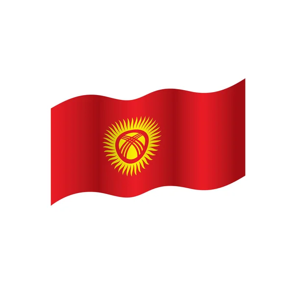 Bandiera kirghizia, illustrazione vettoriale — Vettoriale Stock
