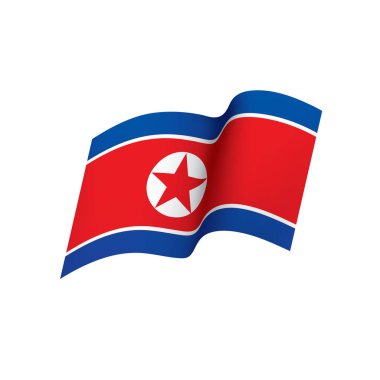 Kuzey Kore bayrağı, vektör illüstrasyonu