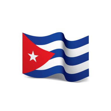 Küba bayrağı, vektör illüstrasyonu