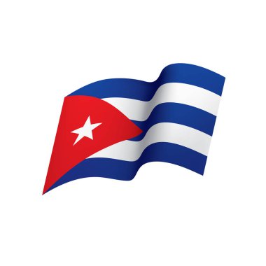 Küba bayrağı, vektör illüstrasyonu