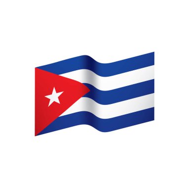 Küba bayrağı, vektör illüstrasyonu