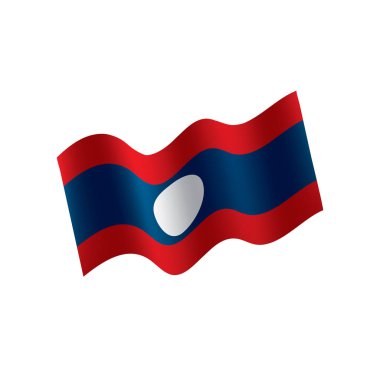 Laos bayrağı, vektör illüstrasyonu