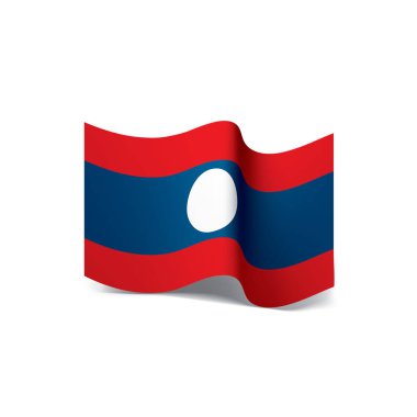 Laos bayrağı, vektör illüstrasyonu