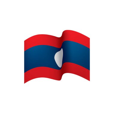 Laos bayrağı, vektör illüstrasyonu